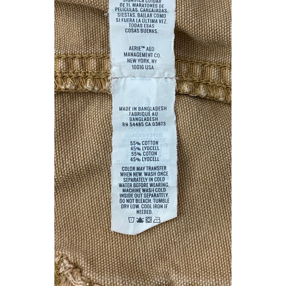Aerie Cargo Jogger Pants Tan Women's‎ XS TP Cotton Lyocell Drawstring Elastic - Picture 7 of 11